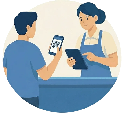 Scan to give a stamp